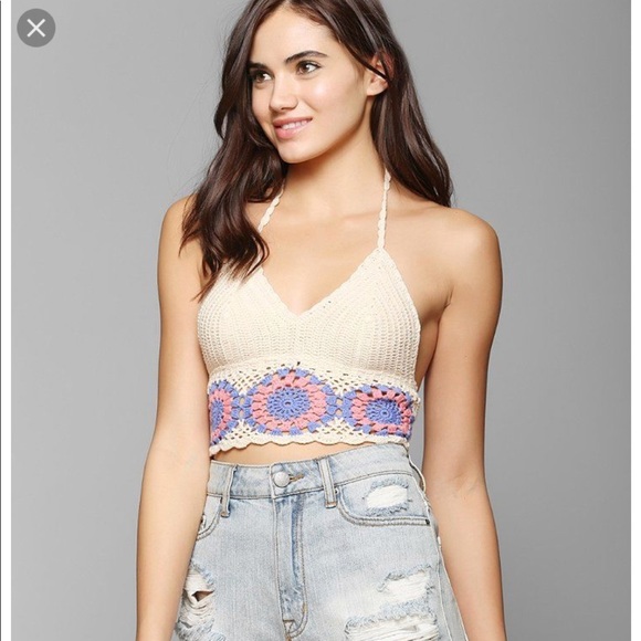 Ecote Crochet Floral Bra Top - Picture 2 of 6